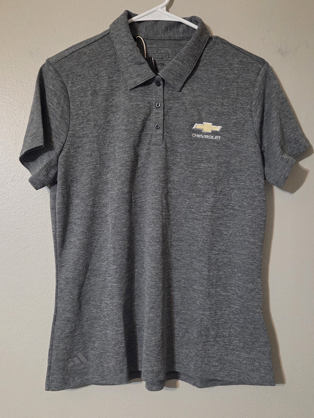 Chevrolet Adidas Womens Gray Polo A583 New With Tags Size Large